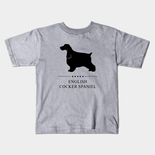 English Cocker Spaniel Black Silhouette Kids T-Shirt by millersye